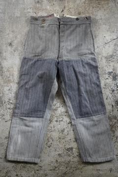 1930's-1940's gray striped cotton work trousers 