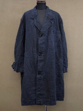 cir. 1940 - 50's indigo linen work coat