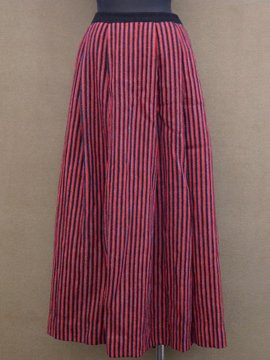 cir. early 20th c. wool red stirpe skirt