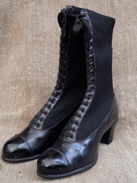 1920's dead stock wool x leather boots