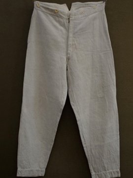 cir. early 20th c. herringbone linen trousers II