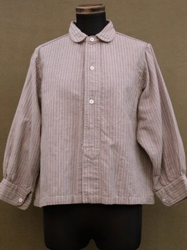 cir. 1930's beige stripe blouse