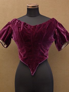 cir.1880's purple velvet bodice
