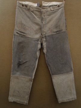 mid 20th c. patched pique work trousers