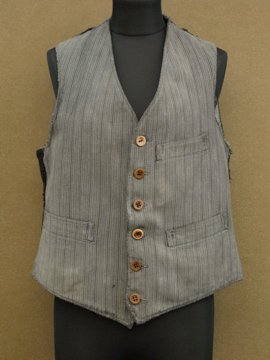 cir. 1930 - 1940's striped cotton vest