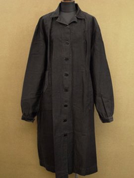cir. 1930 - 1940's black work coat / dress