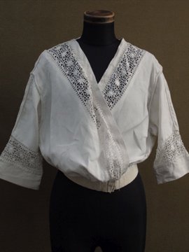 early 20th c. linen blouse with lace