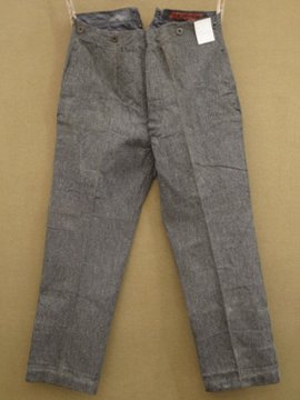cir. 1930 - 1940's dead stock Chambray trousers