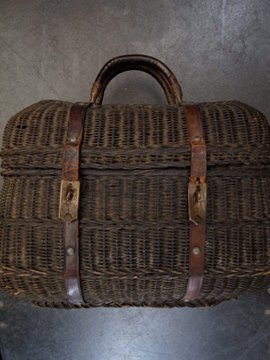 cir. 1900's black basket bag