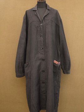1930 - 1940's patched black work dress / coat