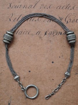 cir. 19th - early 20th c. silver watch chain