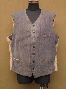 cir. 1920 - 1940's striped cotton vest