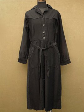 cir. 1940's black work coat / dress