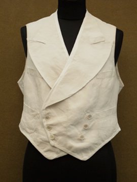 early 20th c. double-breasted linen gilet