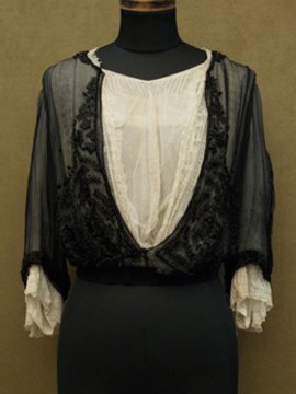 cir.1910's silk chiffon top