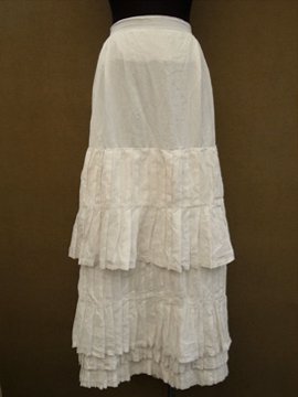 late 19th - early 20th c. white linen skirt