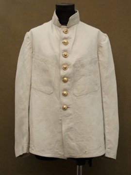 late 19th - early 20th c. herringbone linen military jacket