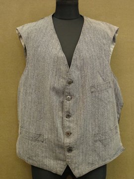 cir. 1940's striped cotton work vest