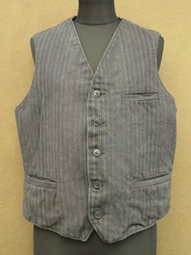 mid 20th c. striped cotton work vest