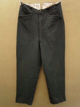 cir. early 20th c. striped wool trousers