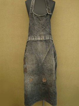 early - mid 20th c. black canvas apron