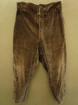 cir. 1930 - 1940's printed brown velveteen jodhpurs
