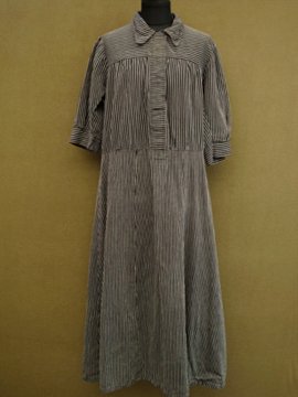 1930 - 1940's striped work dress S/SL
