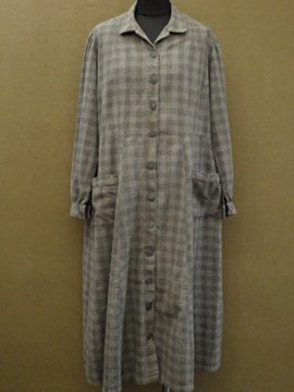 cir. 1930 - 1940's gray check work coat