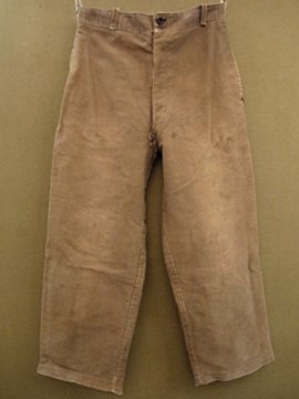 cir. 1920 - 1940's striped moleskin work trousers