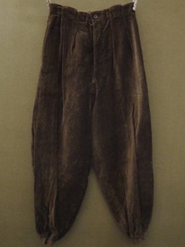 cir. 1930 - 1940's brown cord sport trousers