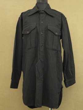 cir. 1930 - 1940's black wool work shirt