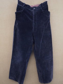 cir. 1930 - 1940's black velveteen trousers