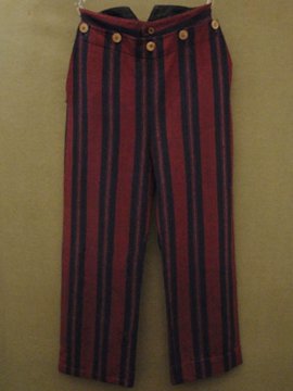 cir. 1930's red striped wool trousers