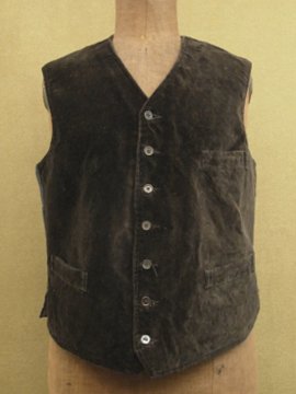 cir. 1930 - 1940's black velveteen gilet