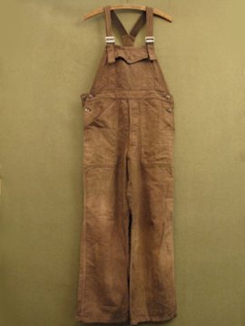 cir. 1940's brown cotton salopette