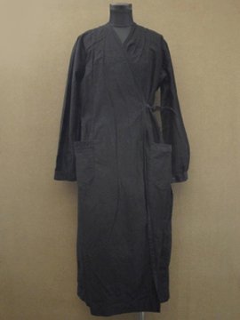 cir. 1940's black work wrap coat/dress