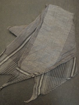 early 20th c. gray striped cotton scarf