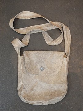 cir. early 20th c. French military linen shoulder bag