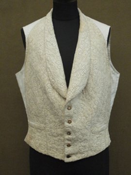 19th c. metal embroidered silk quilting gilet