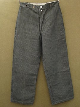 cir. 1930 - 1940's striped moleskin trousers