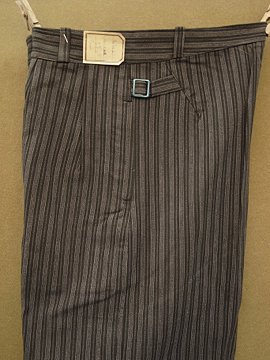 cir. 1940's dead stock striped cotton work trousers I
