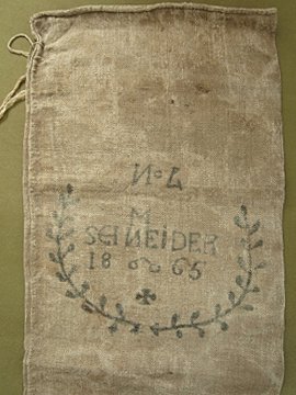 19th c. linen sack 1865