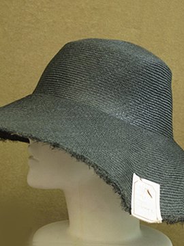 cir. 1920 - 1940's dead stock black straw hat