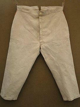 late 19th - early 20th c. herringbone linen fireman trousers