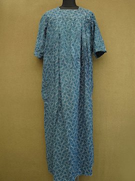 cir. 1920 - 1930's indigo cotton work dress S/SL