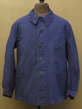 cir. 1940's dead stock blue canvas work jacket