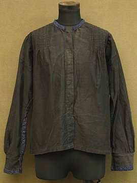 cir. 1920 - 1940's patched black cotton blouse