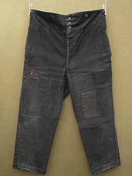 cir.1930's black moleskin work trousers