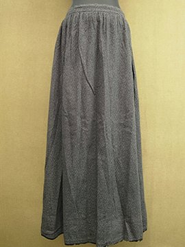 1880 - 1900's printed black cotton skirt