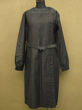 cir. 1940's dead stock black work coat/dress 